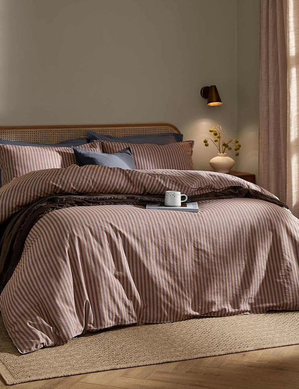 YARD Pure Cotton Marlow Stripe Duvet Cover Blue Mix