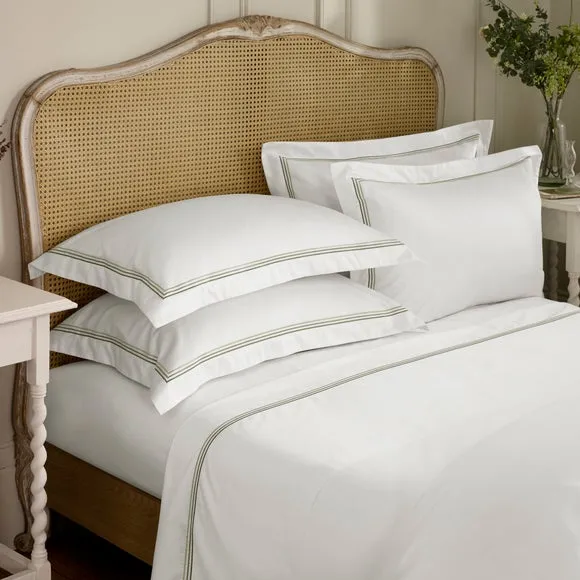 Dorma Rovello Embroidery 100% Cotton Oxford Pillowcase Pair 1
