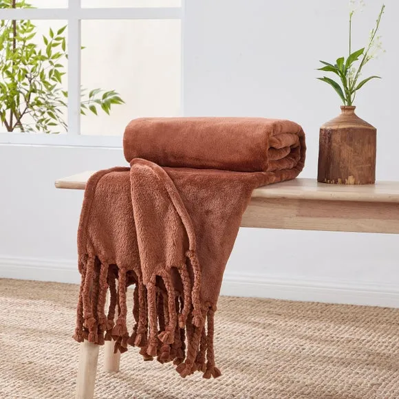 Tassel Throw Blanket 130cm x 170cm 1