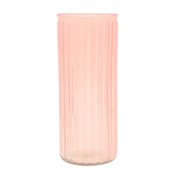 Hestia Cylindrical Ribbed Glass Vase 3