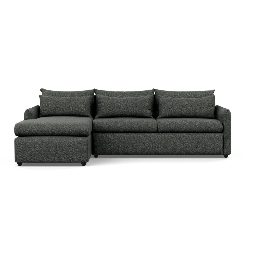 Heal's Pillow Large Left Hand Corner Chaise Brecon Charcoal Black Feet