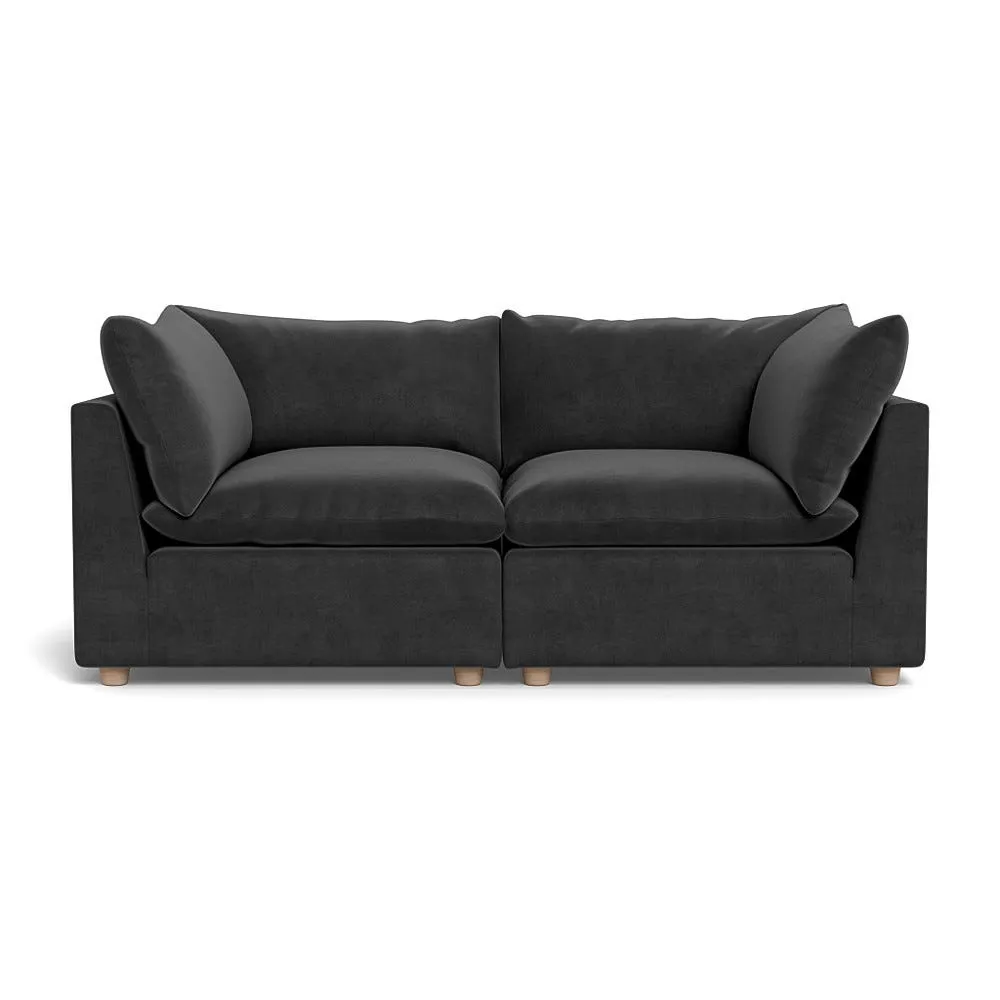 Heal's Astrid 3 Seater Sofa Smart Luxe Velvet Nickel Natural Beech Feet 1
