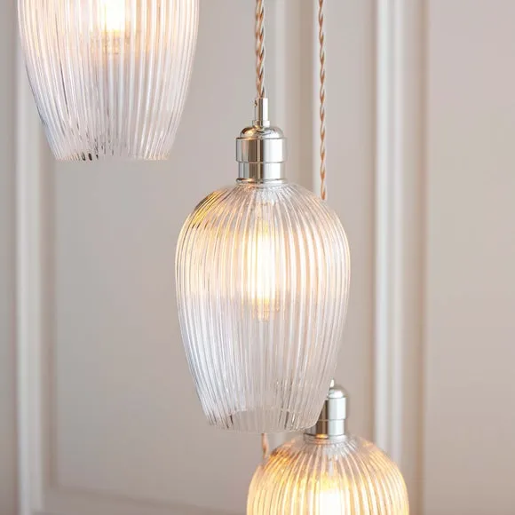 Vogue Sturt 7 Light Ribbed Adjustable Cascade Pendant Light 2