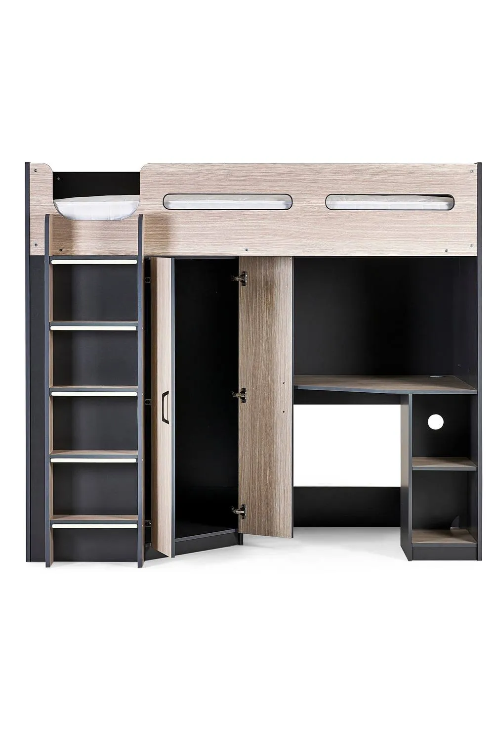 Julian Bowen Hercules Highsleeper Loft Bed with Desk in Natural 4