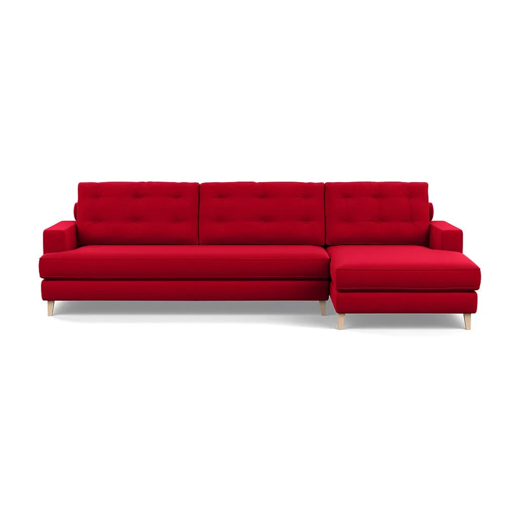 Heal's Mistral Right Hand Corner Sofa Melton Wool Red Oxide Natural Feet 1
