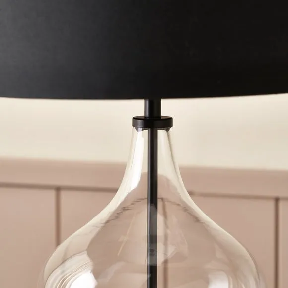 Pacific Lifestyle Rowen Clear Bottle Shaped Glass and Metal Table Lamp 6