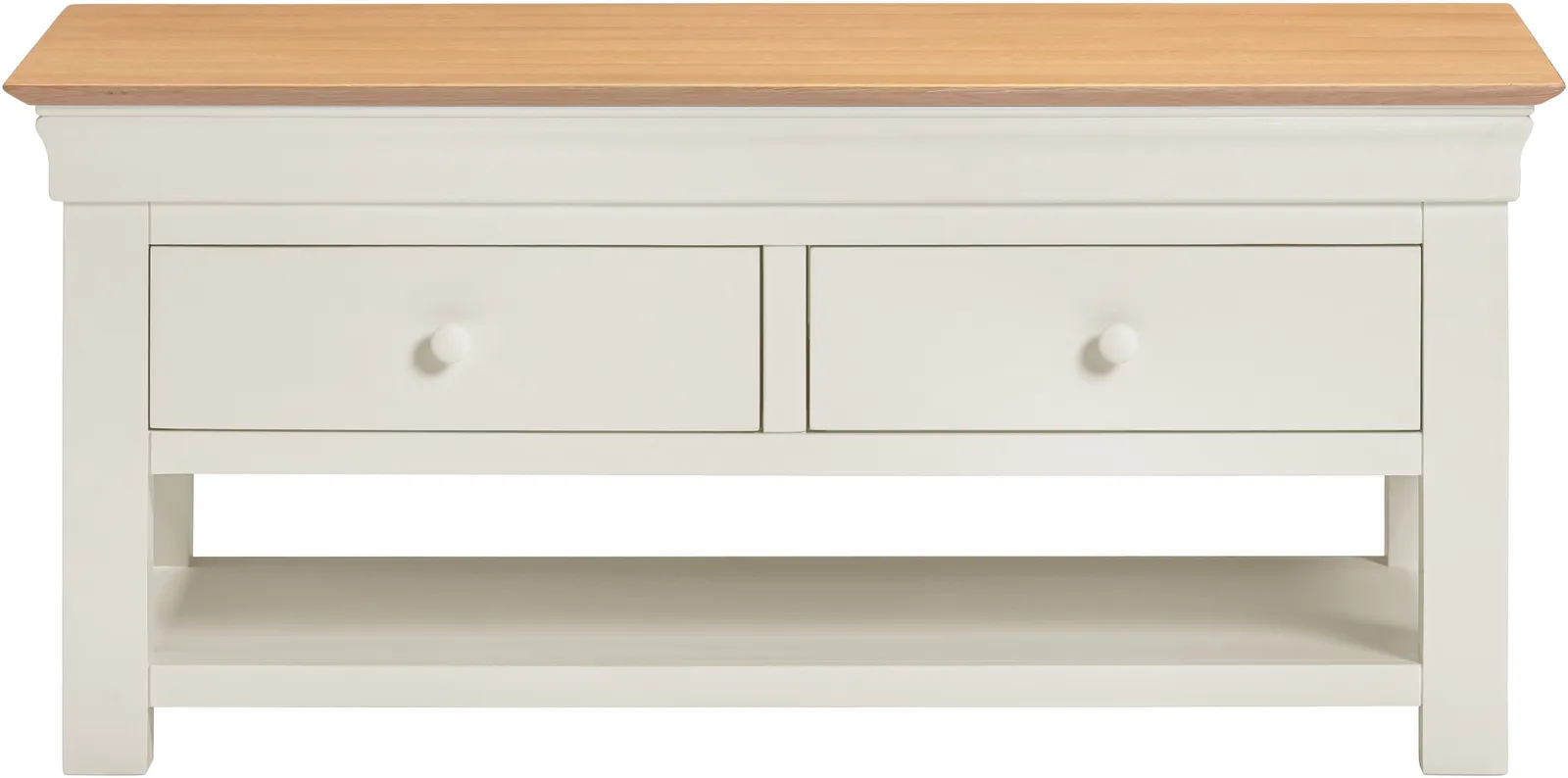 Seconique Bordeaux 2 Drawer Coffee Table (Fully Assembled) in Ivory 3