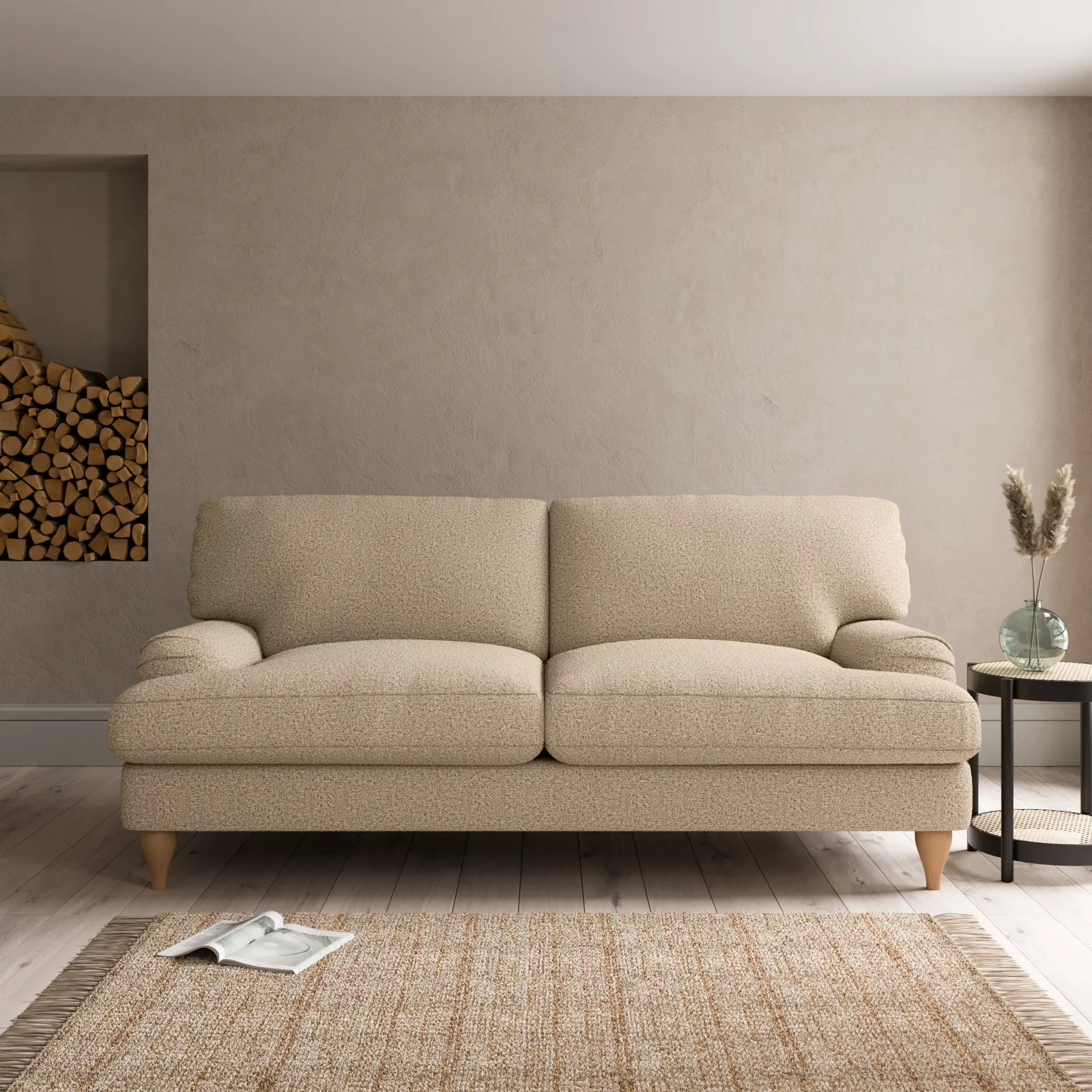 Darwin Cosy Marl 3 Seater Sofa Brown