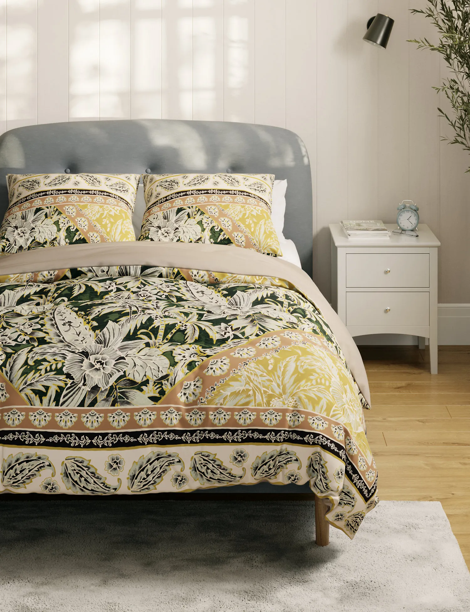 M&S Pure Cotton Tropical Paisley Bedding Set
