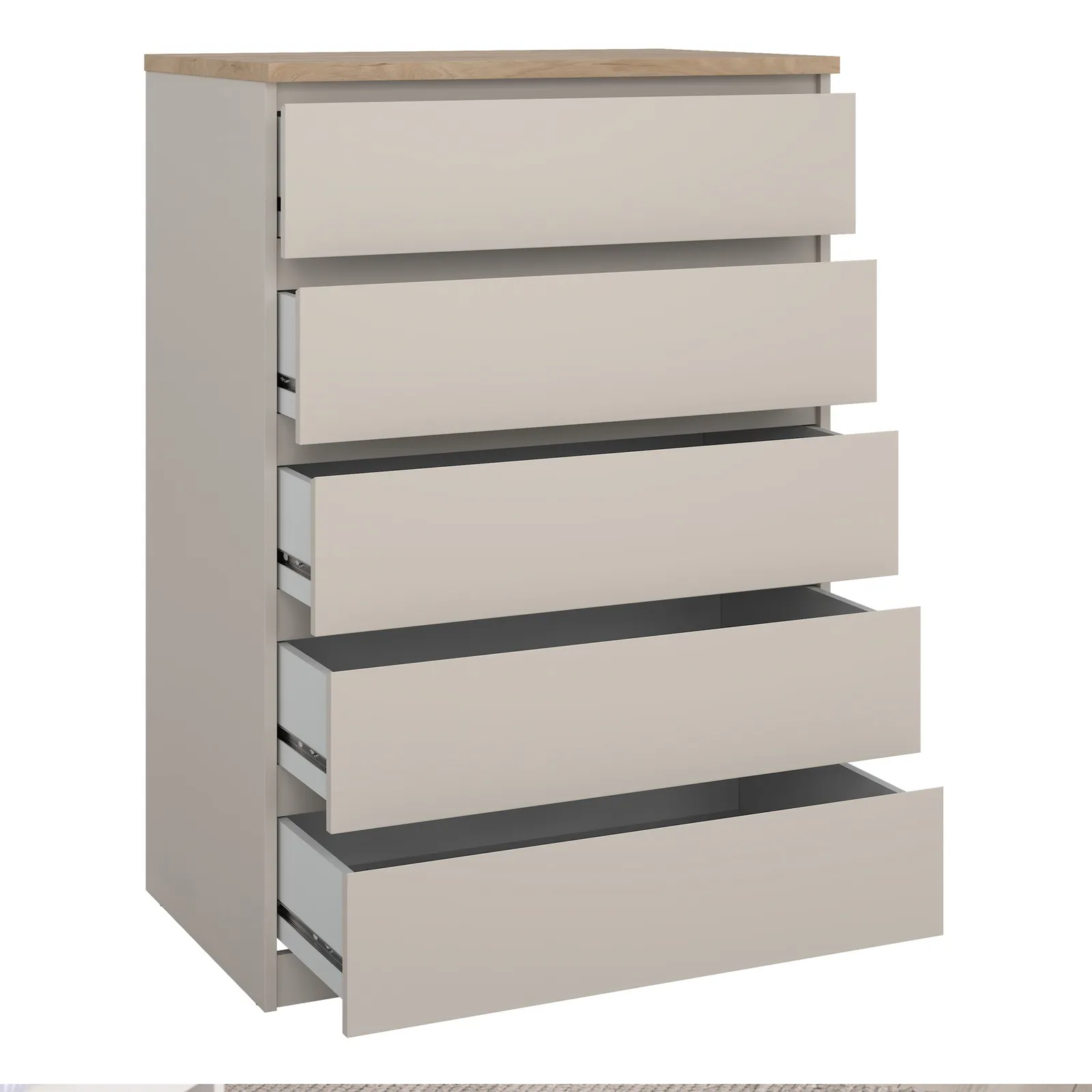 Furniture To Go Naia Chest of 5 Drawers in Beige 4