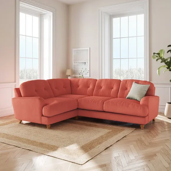 Martha Matte Plush Velvet Full Corner Sofa 1