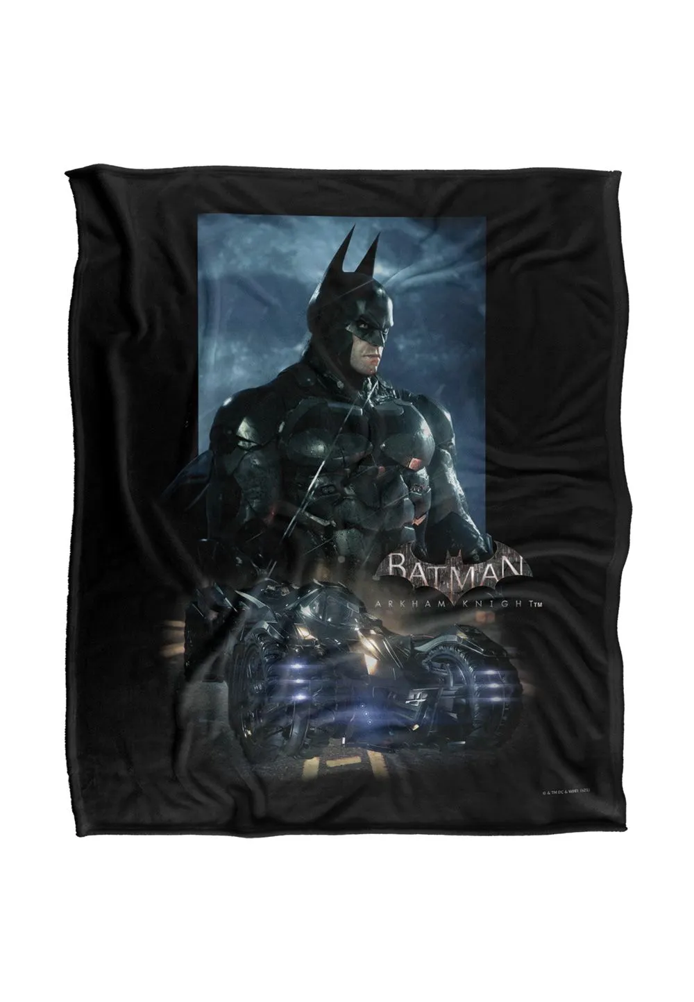 Warner Brothers Batman Arkham Knight Batmobile Silky Touch Super Soft Throw Blanket in White