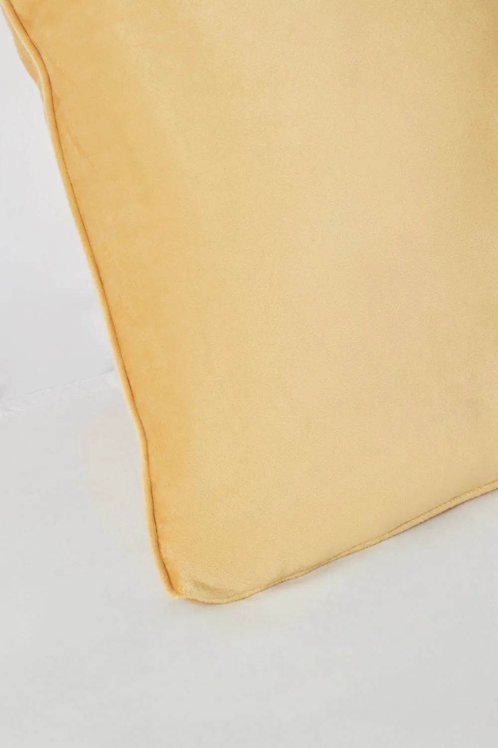 BHS Large Velour Piped Cushion in Yellow 2