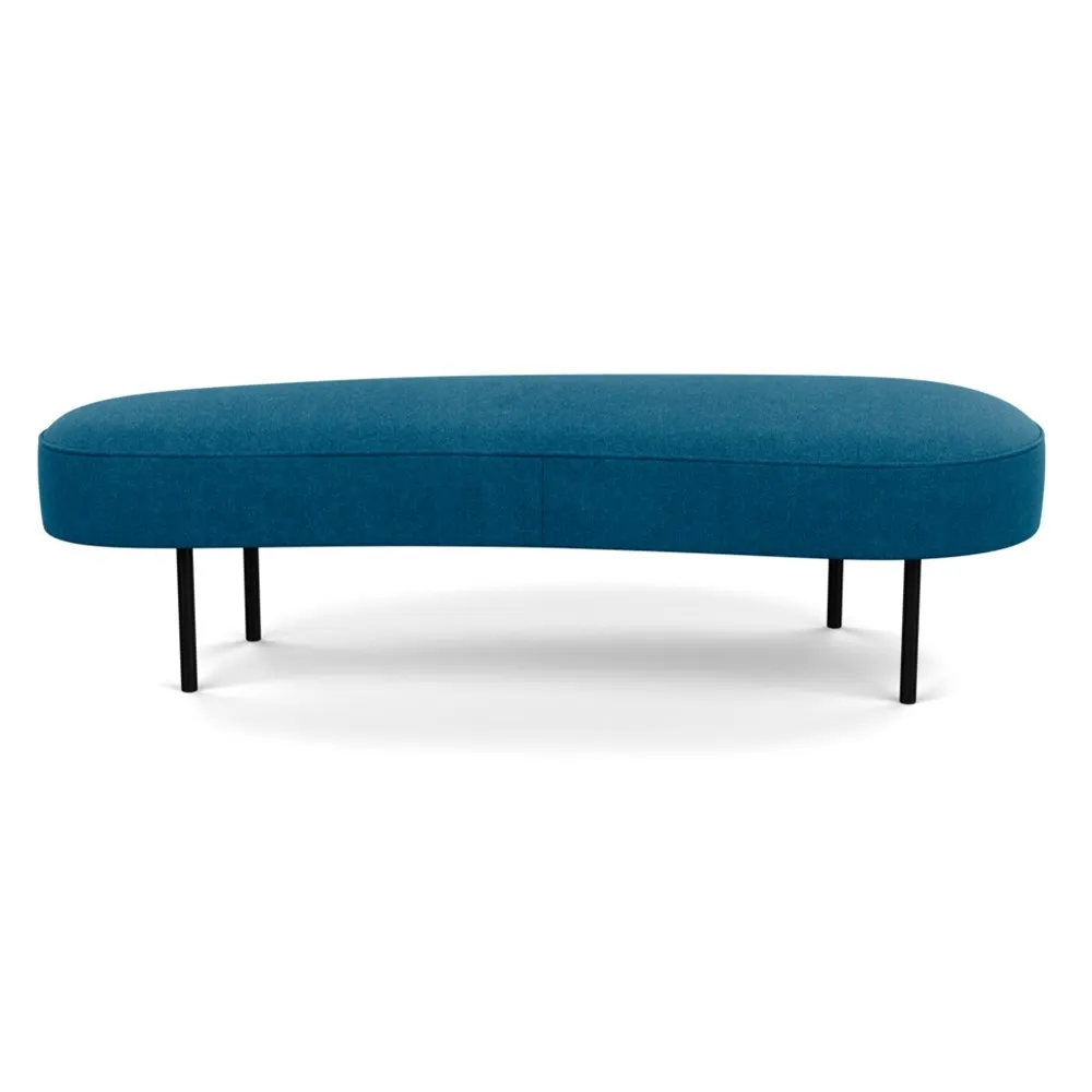Heal's Isola Large Ottoman St Moritz Wool Teal Black Feet