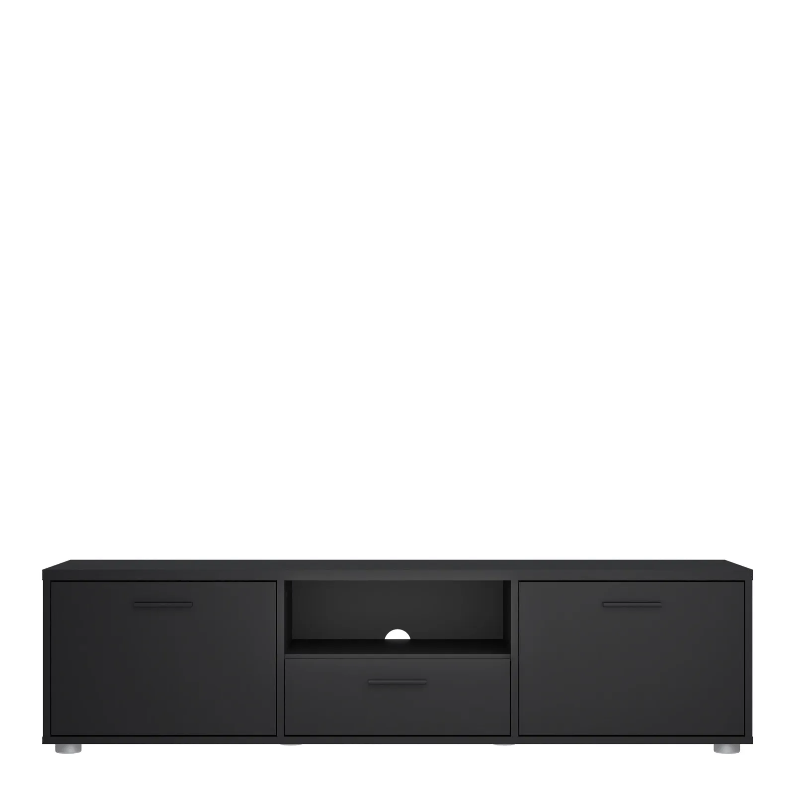 Furniture To Go Media TV Unit with 2 Doors 1 Drawer 147cm in Black 3