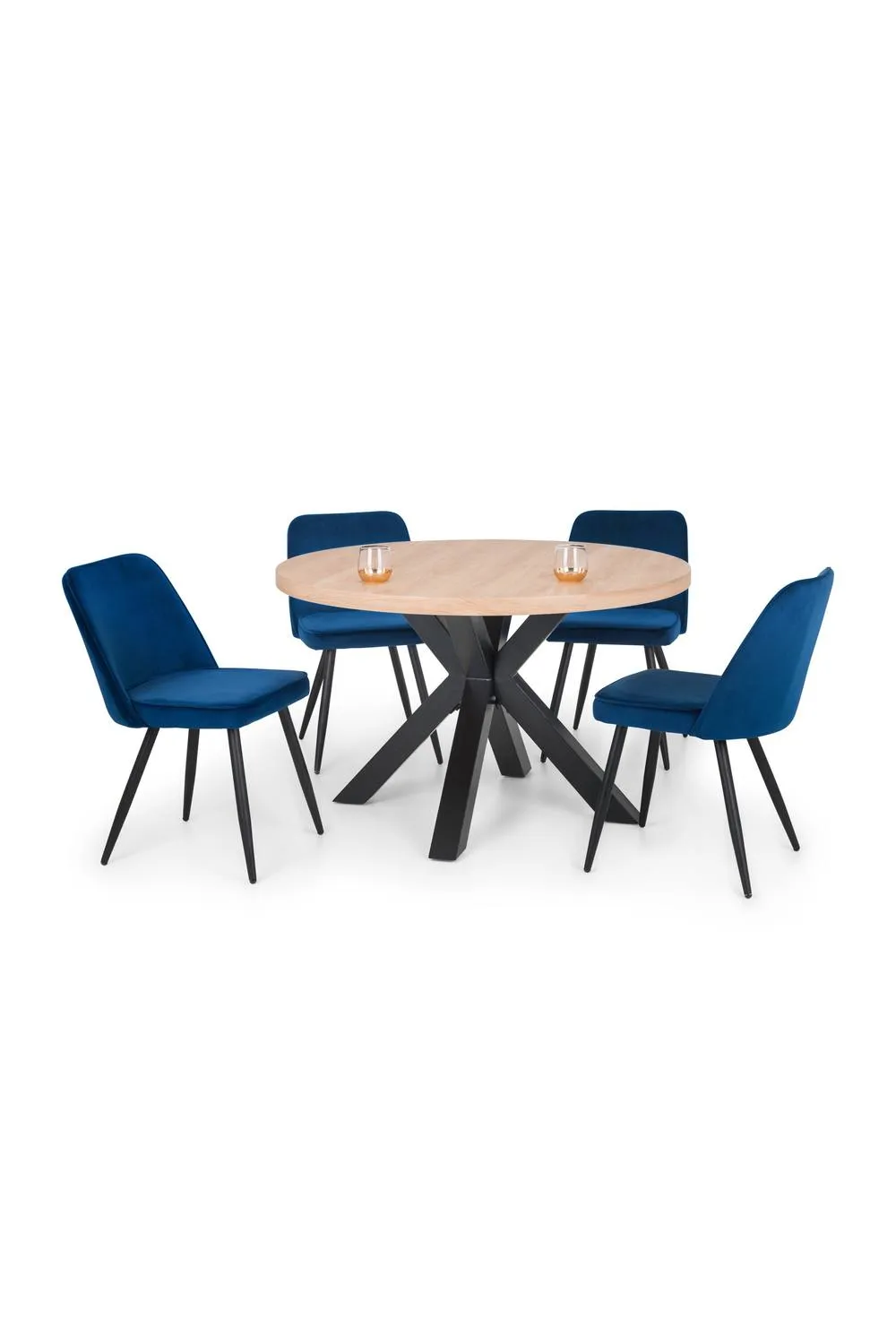 Julian Bowen Berwick Round 4 Seater Dining Table in Light Oak 4