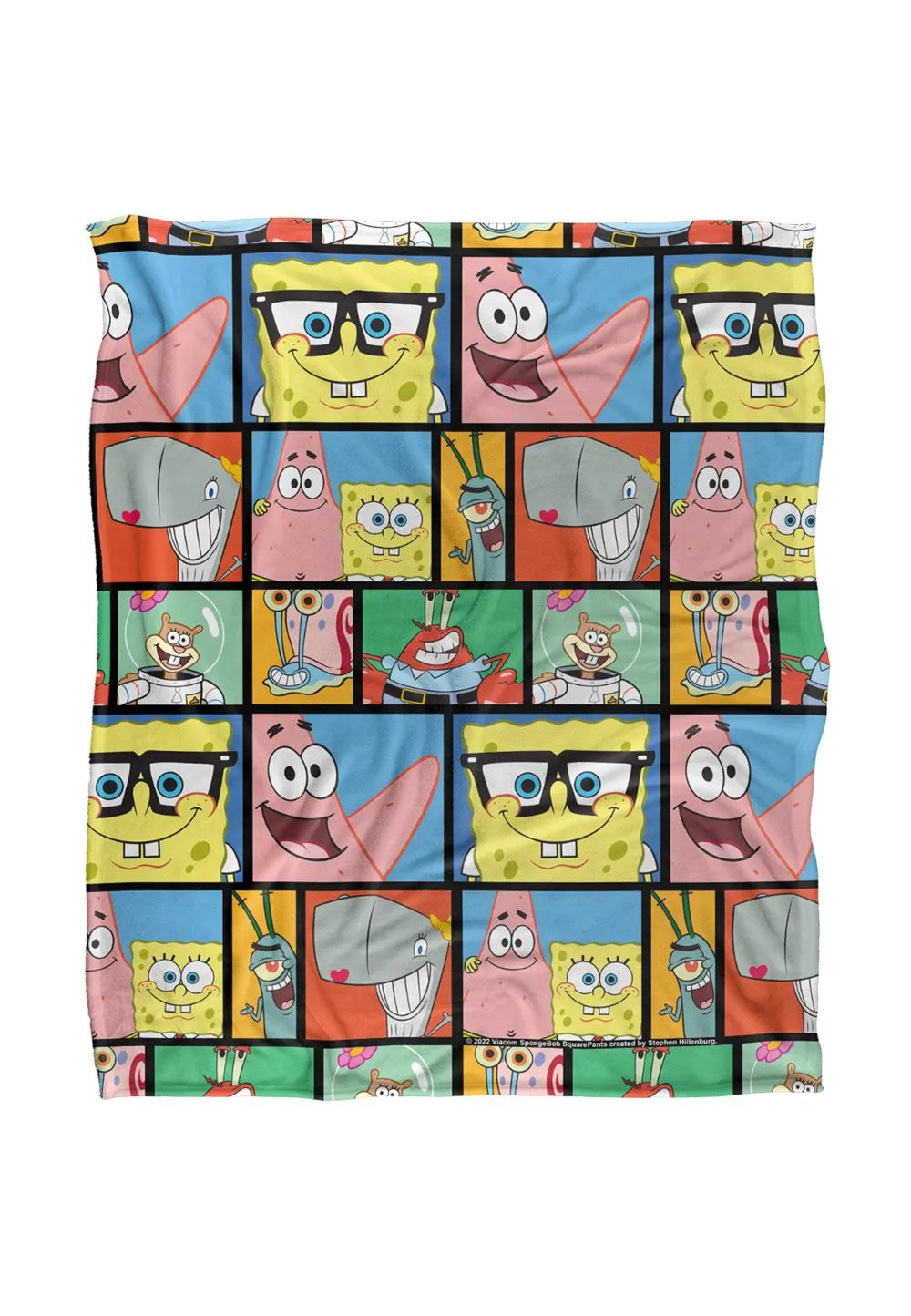 Spongebob Tile Pattern Silky Touch Super Soft Throw Blanket 152 X 127 cm in White
