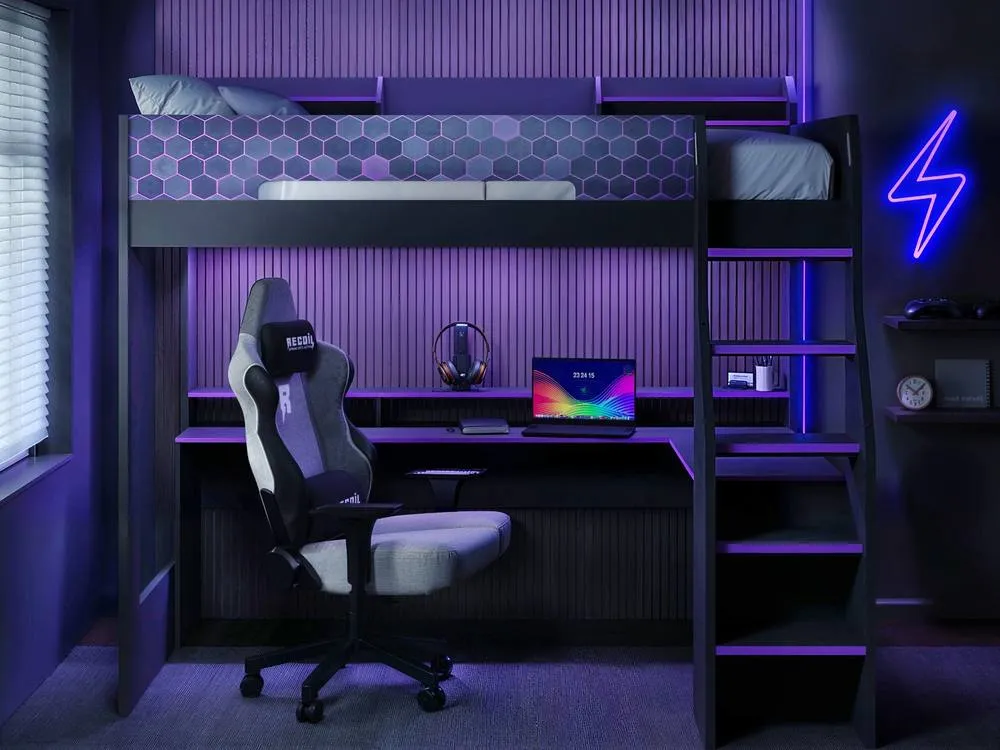 Flair Ultimate Violet Gaming High Sleeper Charcoal & Purple 2