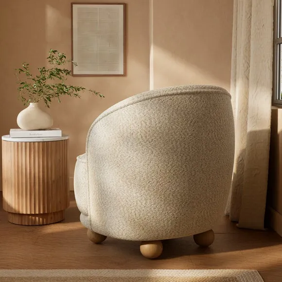 Amina Fleck Chenille Ball Foot Tub Chair 2