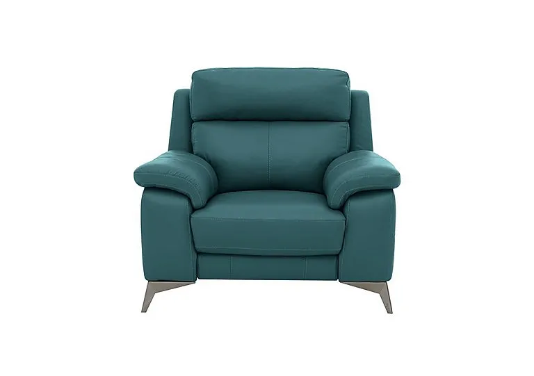 Missouri Leather Recliner Armchair with Power Headrest - BV Lake Green