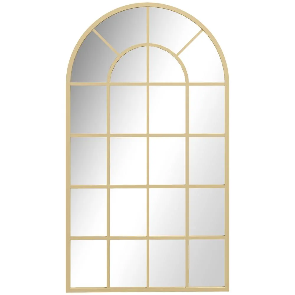 HOMCOM Modern Arch Window Wall Mirror for Living Room Bedroom, Gold Tone 2