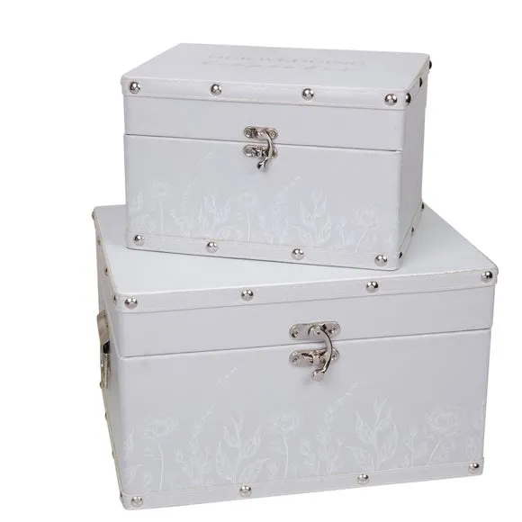 Set of 2 Amore Wedding Keepsake Luggage Boxes 5
