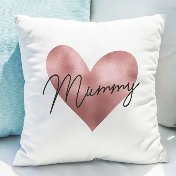Personalised Rose Gold Heart Cushion 5