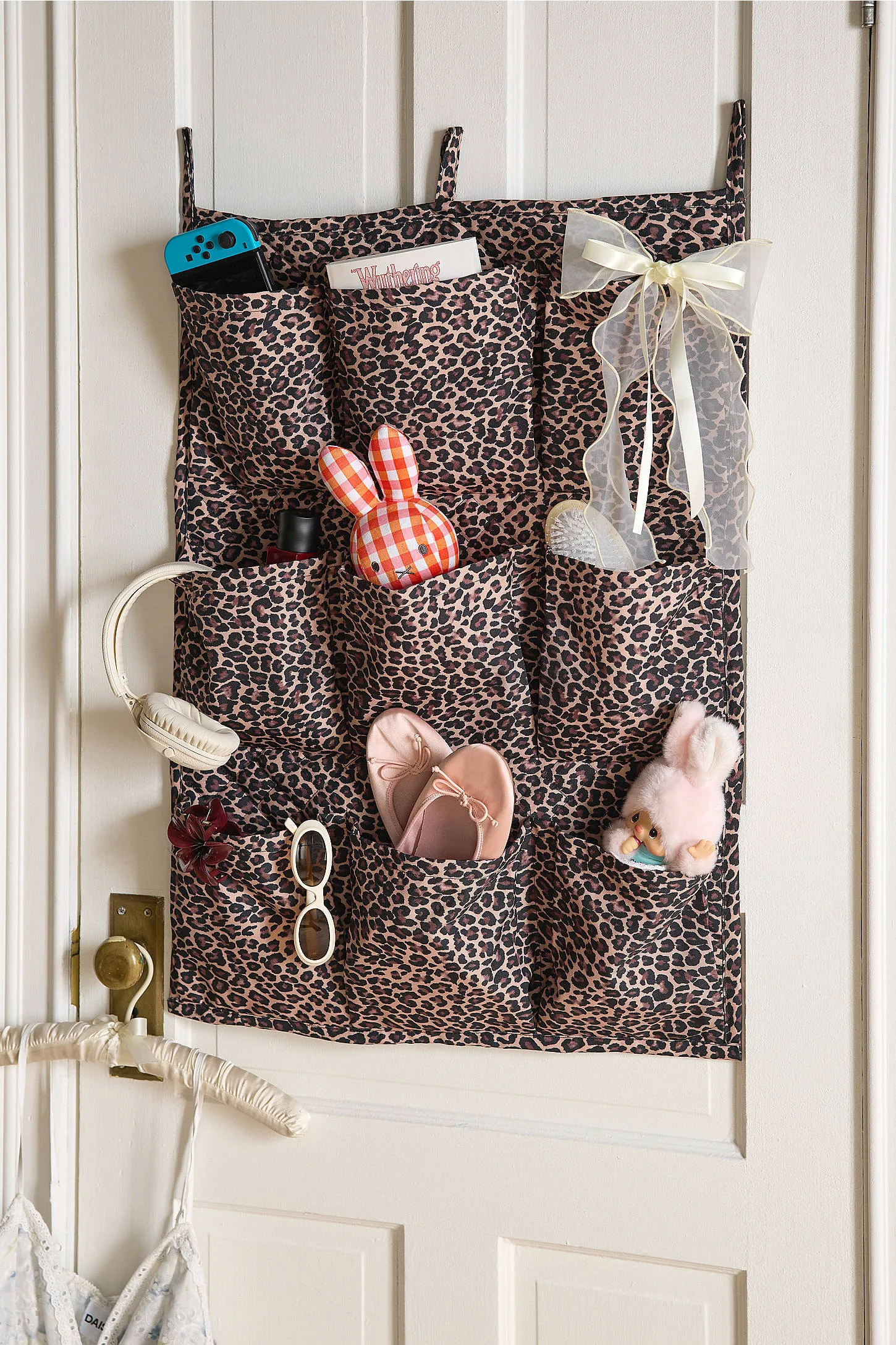 Leopard 9-Pocket Hanging Storage Organiser - Brown