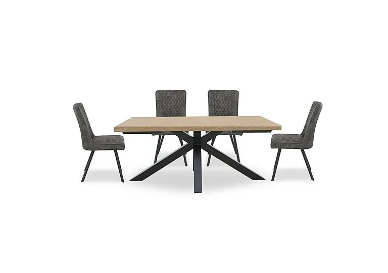 Earth Star Base Dining Table and 4 Chairs - Graphite