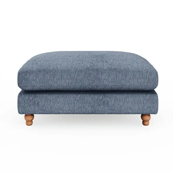 Martha Slub Faux Linen Footstool 4