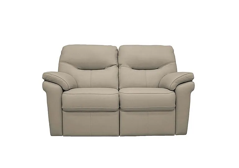 Seattle 2 Seater Leather Power Recliner Sofa with Power Lumbar - Oxford Mushroom