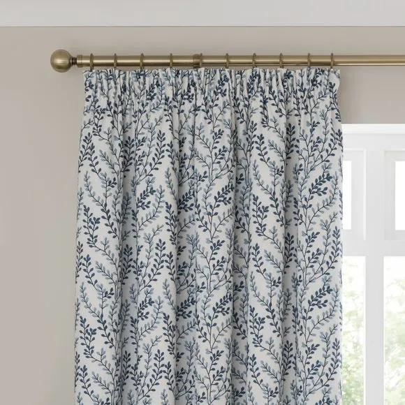Shimla Embroidered Floral Pencil Pleat Curtains 1