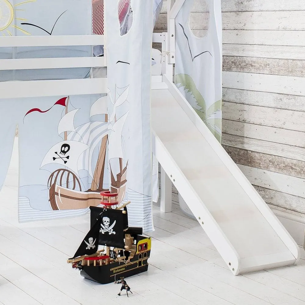 Nöa and Nani Moro Cabin Bed Midsleeper with Slide & Pirate Pete Package in White 3