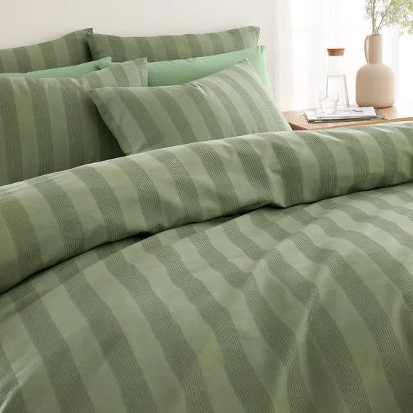 Dixon Waffle 100% Cotton Duvet Cover & Pillowcase Set 4