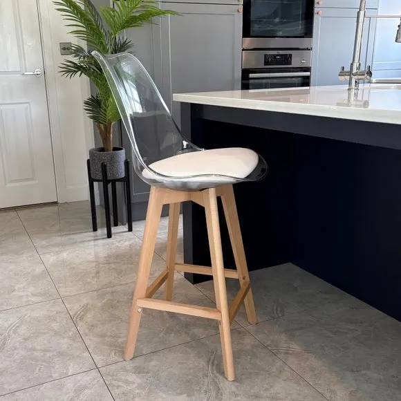 Fusion Living Soho Clear Plastic Bar Stool