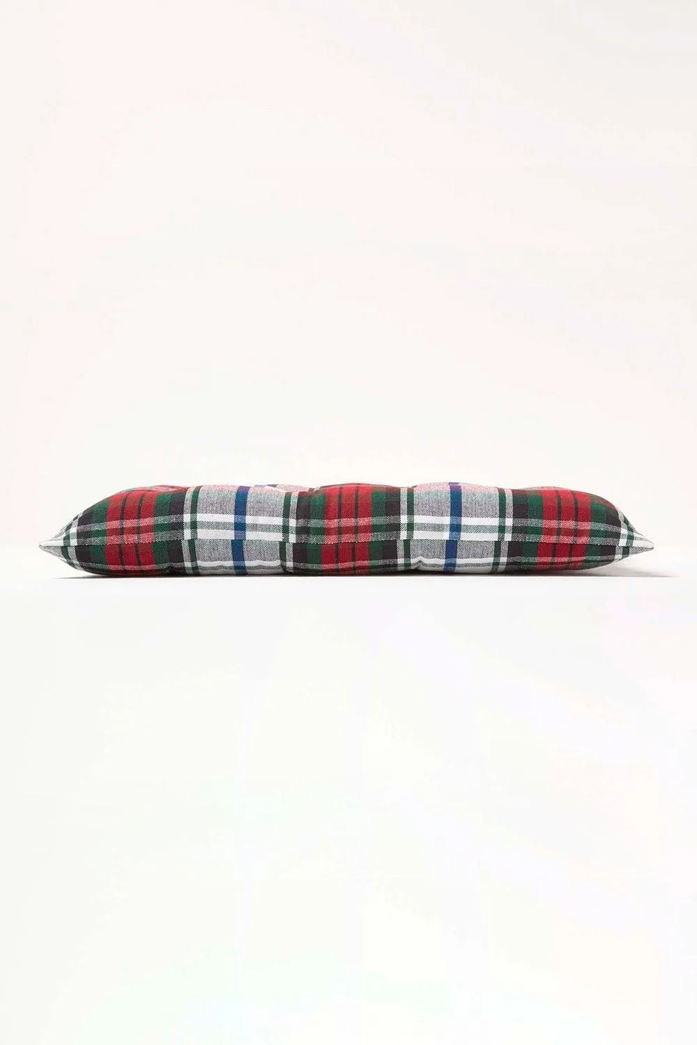 Homescapes Seat Pad Luxury Cotton Macduff Tartan Indoor Outdoor Garden Cushion, 40cm in Red 5