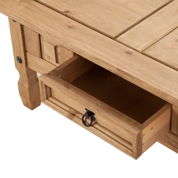 Corona Coffee Table with Drawer, Pine 3