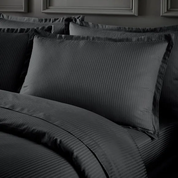 Hotel Cotton Stripe 400 Thread Count Oxford Pillowcase Pair 1