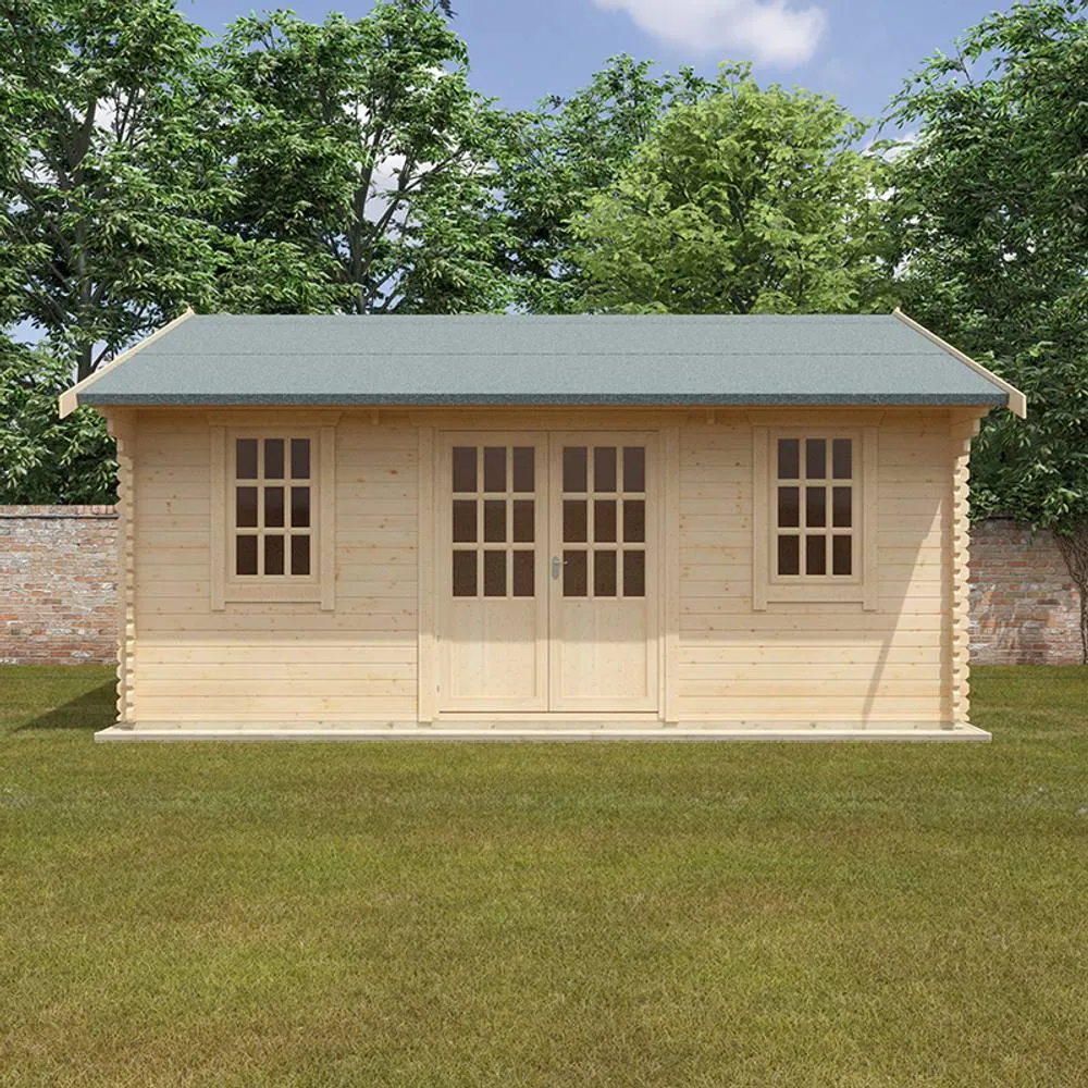 Buttercup Farm 20x16 The Dalton 44mm Cabin - L595 x W475 x H313.9 cm in Natural 3