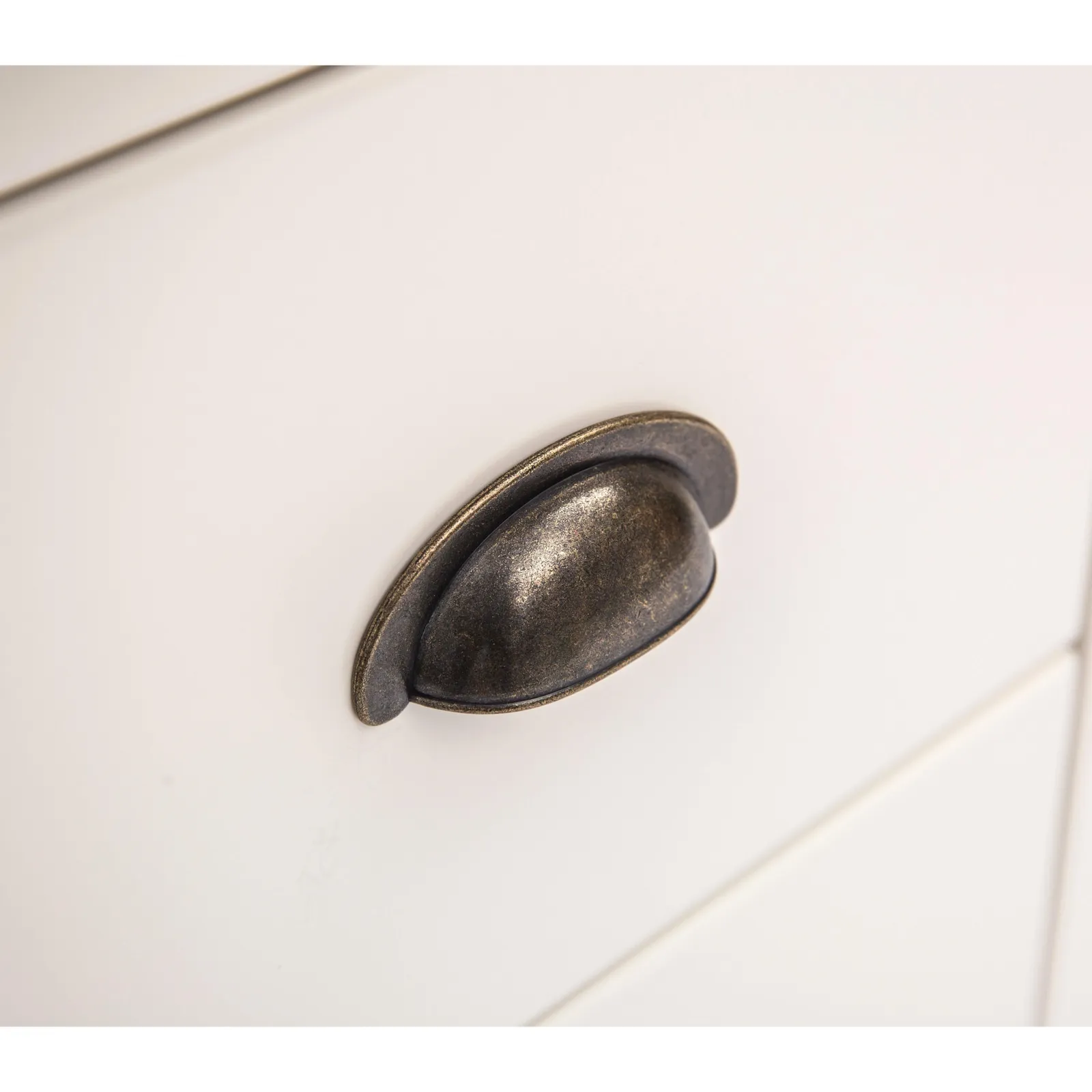 Cabinet Bits Lovere 4 Drawer Chest of Drawers Brass Cup Handle in Off-White 6