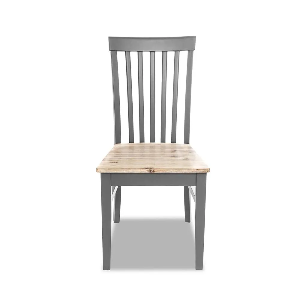 Statement Furniture Florence Highback Wooden Seat Chair in Light Grey 4