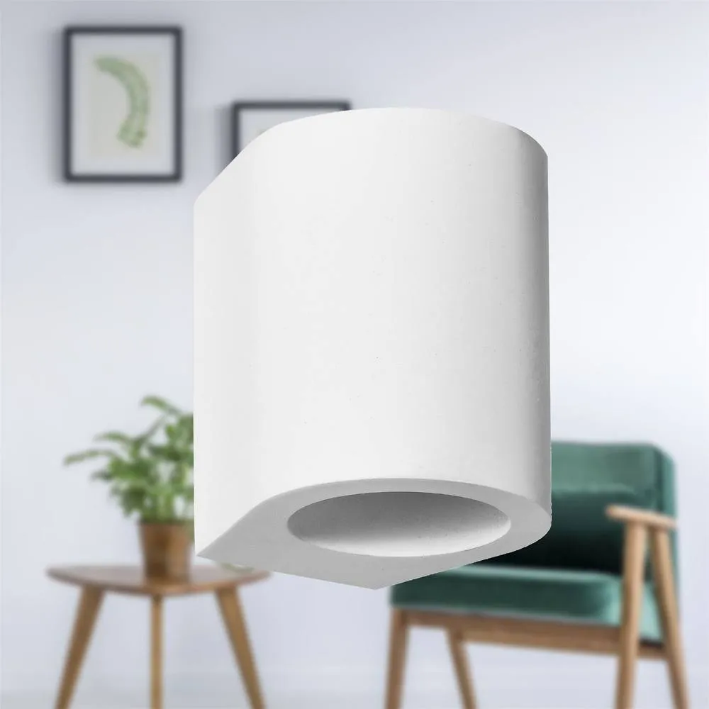 First Choice Lighting Set of 2 Mural - White Plaster G9 Wall Lights 5
