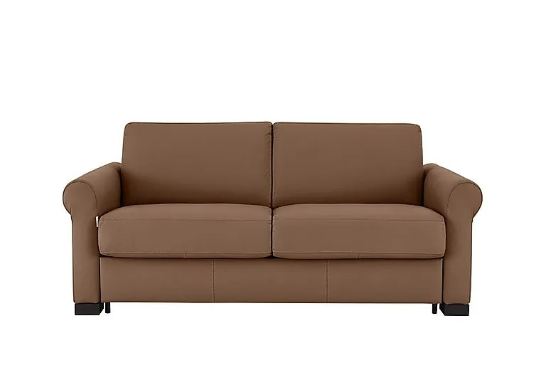 Alcova 2.5 Seater Leather Sofa Bed with Scroll Arms - Sofas and Armchairs - In Time for Christmas