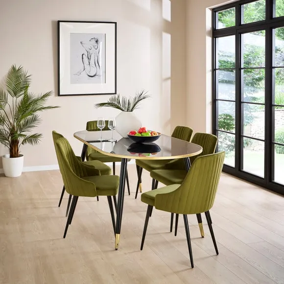 Shea Set of 2 Dining Chairs, Velvet 3
