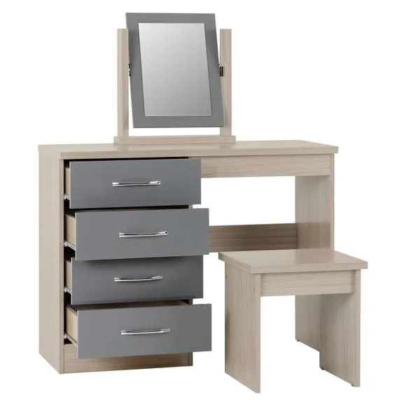 Nevada 4 Drawer Dressing Table Set with Mirror 3