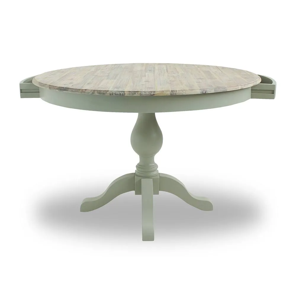 Statement Furniture Florence Large Pedestal Round Dining Table 120cm in Light Green 2