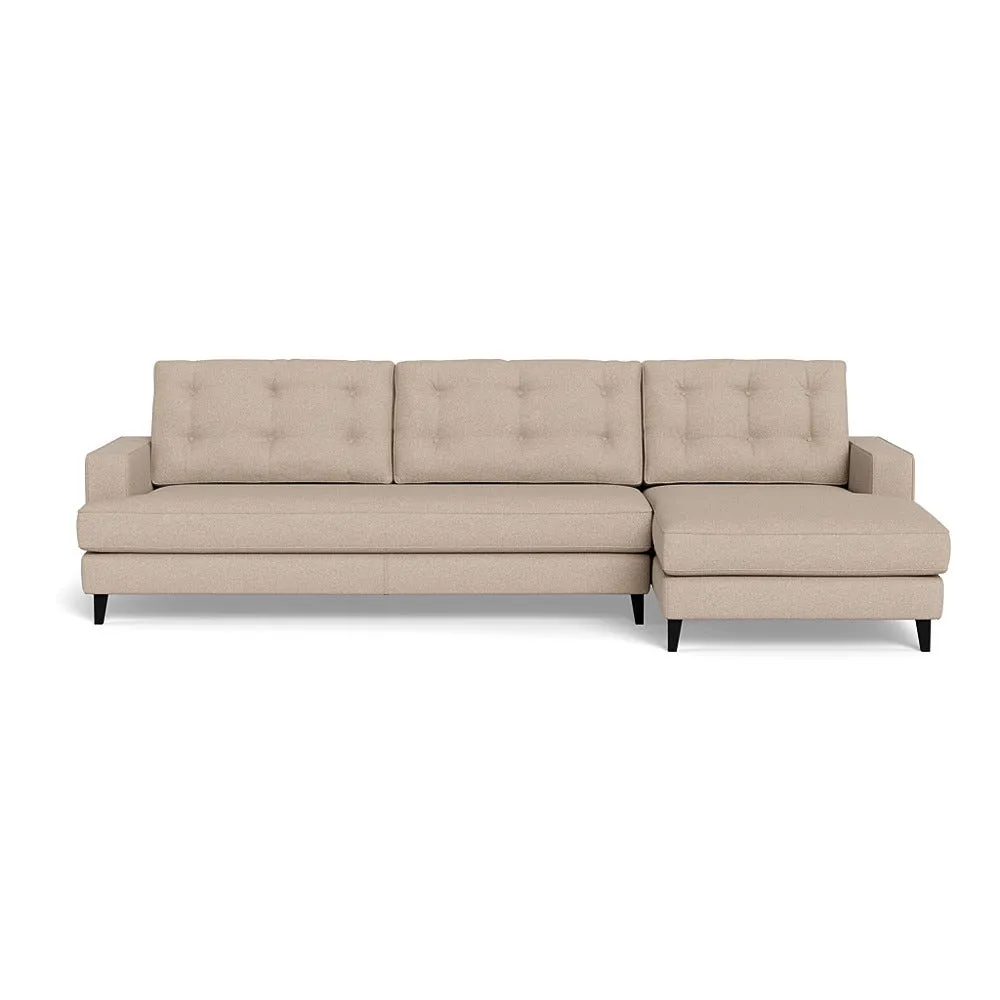 Heal's Mistral Right Hand Facing Corner Sofa Boucle Tweed Pearl Black Beech Feet 1