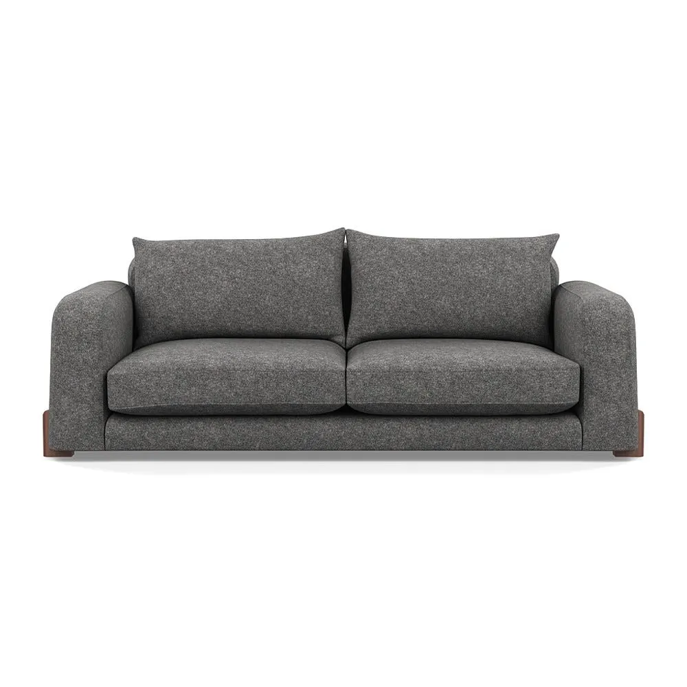 Heal's Nuvola 4 Seater Sofa Melton Wool Shale Walnut Stained Feet 1