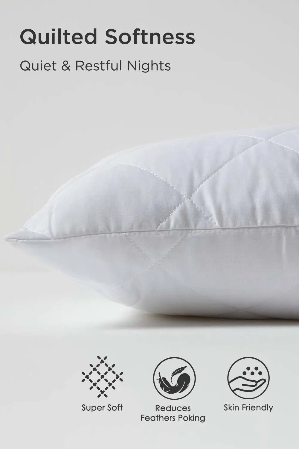 Homescapes Quilted Body Pillow Protector in White 4
