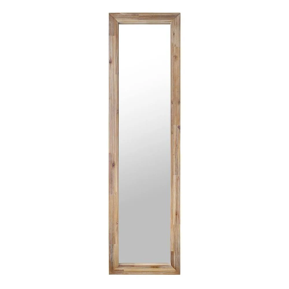Statement Furniture Florence Large Rectangular Wall Mirror with Wooden Frame 45x165cm in Brown